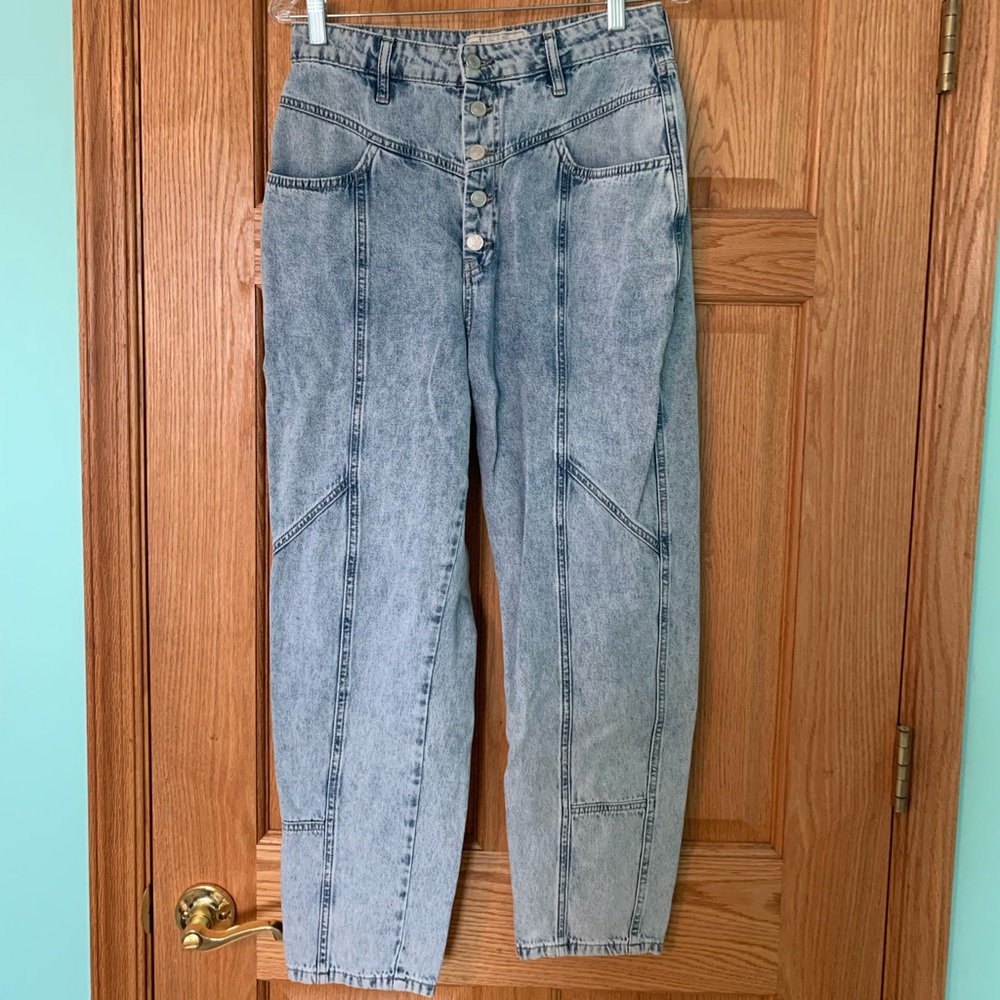 Free People High Waisted Straight Leg Jeans